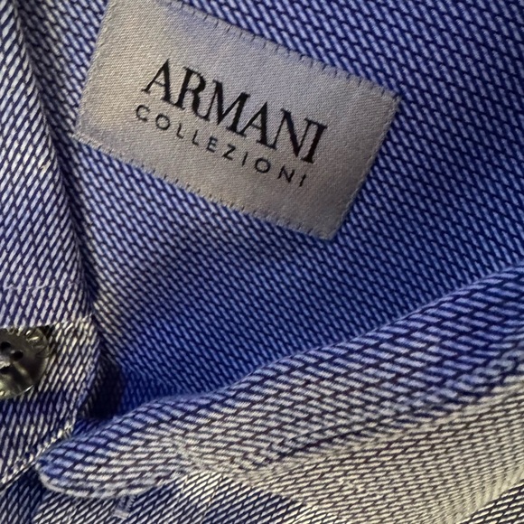 Armani Collezioni Blue Button Down Dress Shirt Size XXL - Picture 4 of 5